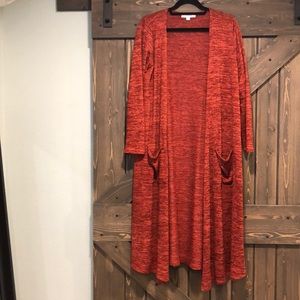EUC Lularoe Sarah Large Rust Red Orange